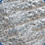 Close-up of the reflective silver foil